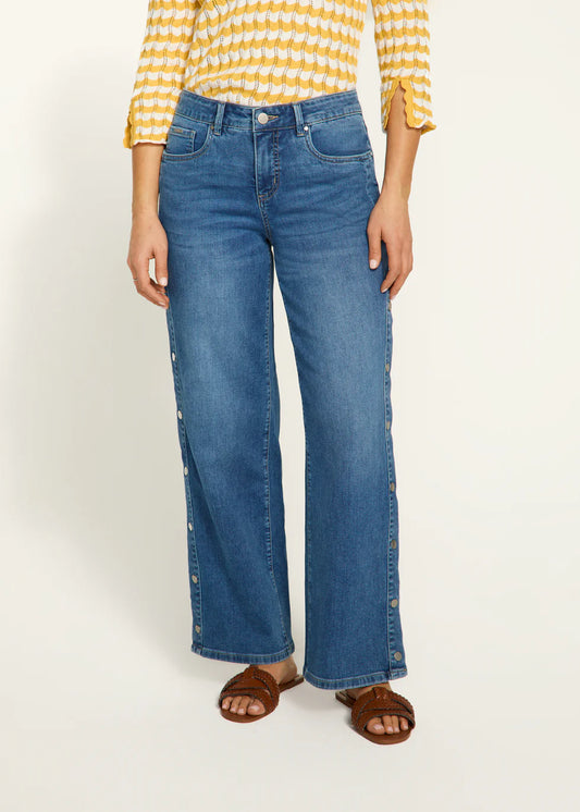 Olivia Snap Sides Wide Leg Jean