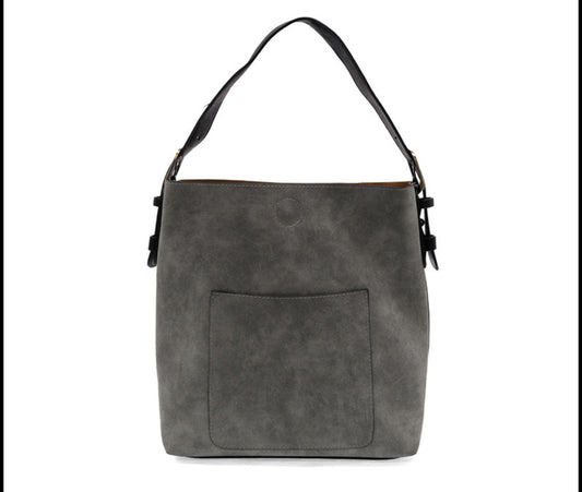 Rich Faux Suede Hobo Handbag