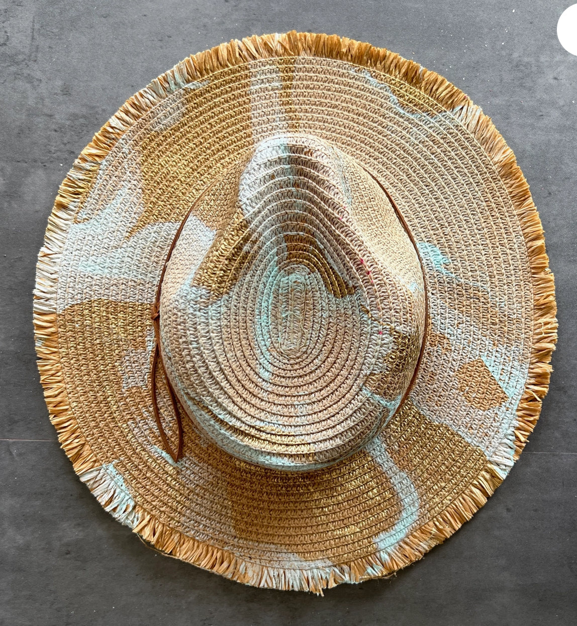 Marbled Straw Fringe Rancher Hat