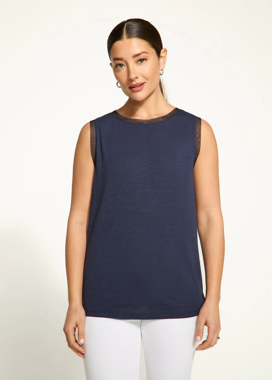 Slub Knit Short Sleeve Shell Tank