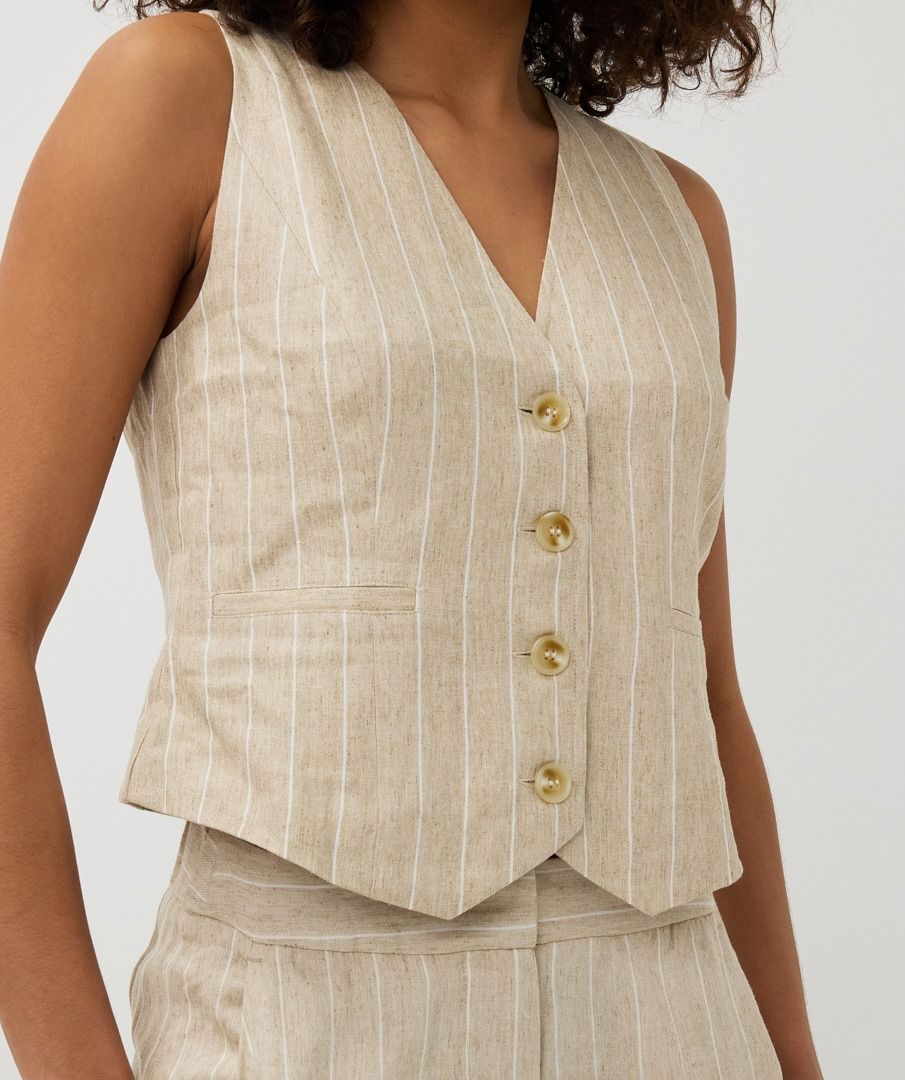 Linen Stripe Vest