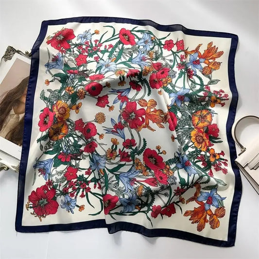 Large Floral Print Bandana Scarf