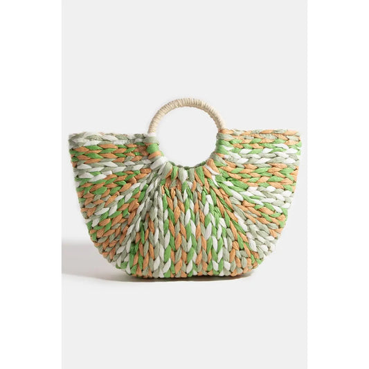 Colorful Straw Braided Handbag
