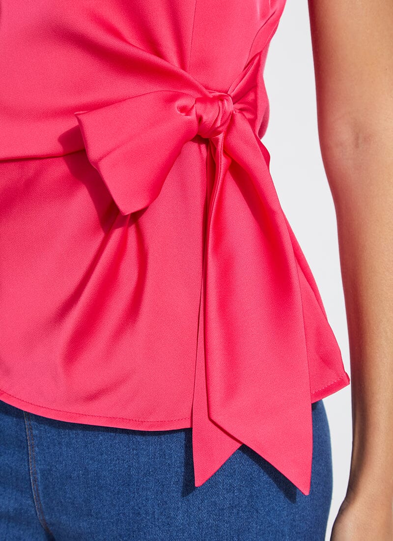 Rosalia Tie Drape Mix Media Top