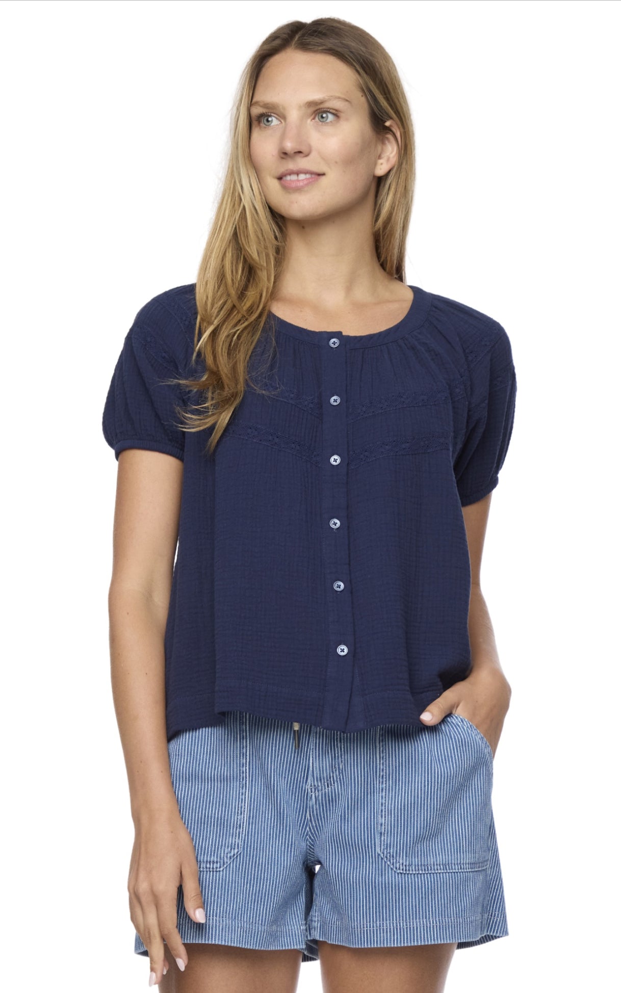 Rosie Lace Trim Peasant Top
