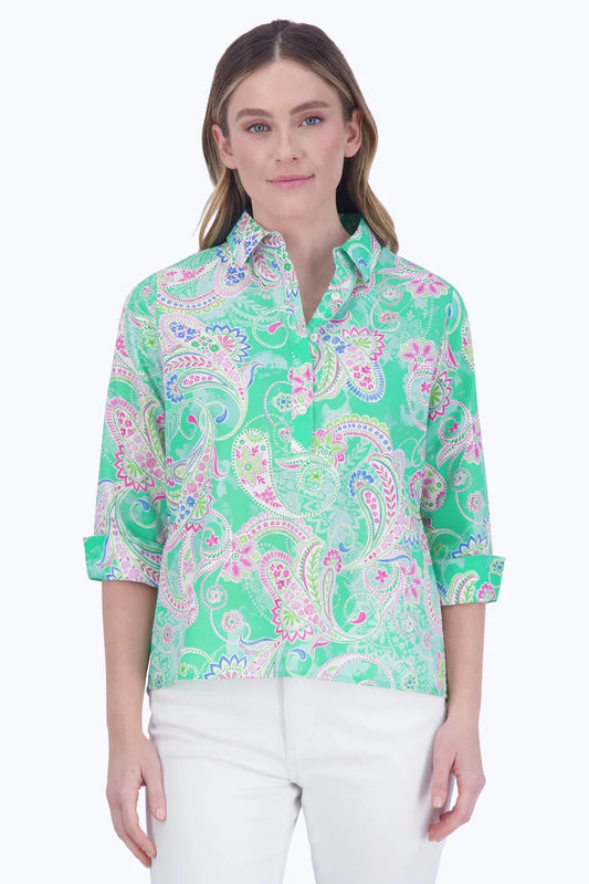 Theresa No Iron Paisley Popover Shirt