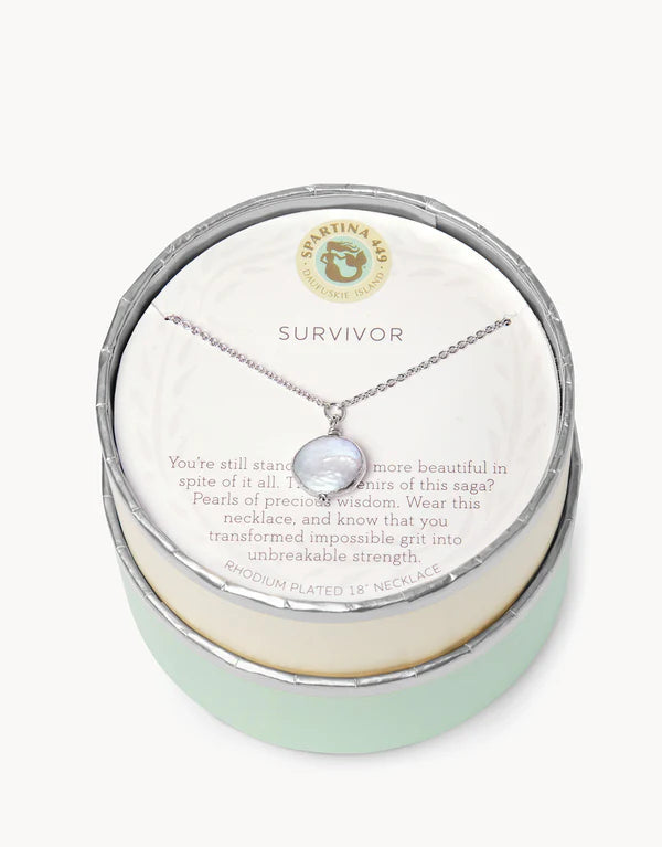 Survivor/Coin Pearl Necklace