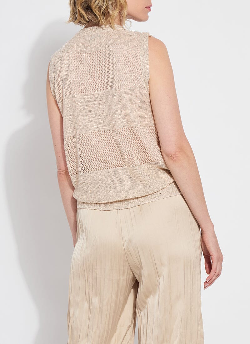 Bria Sequined V-Neck Shell