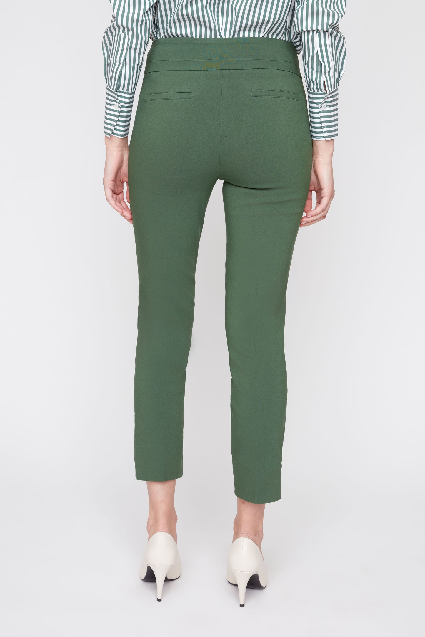 Stretch Pull-On Slim-Ankle Pants