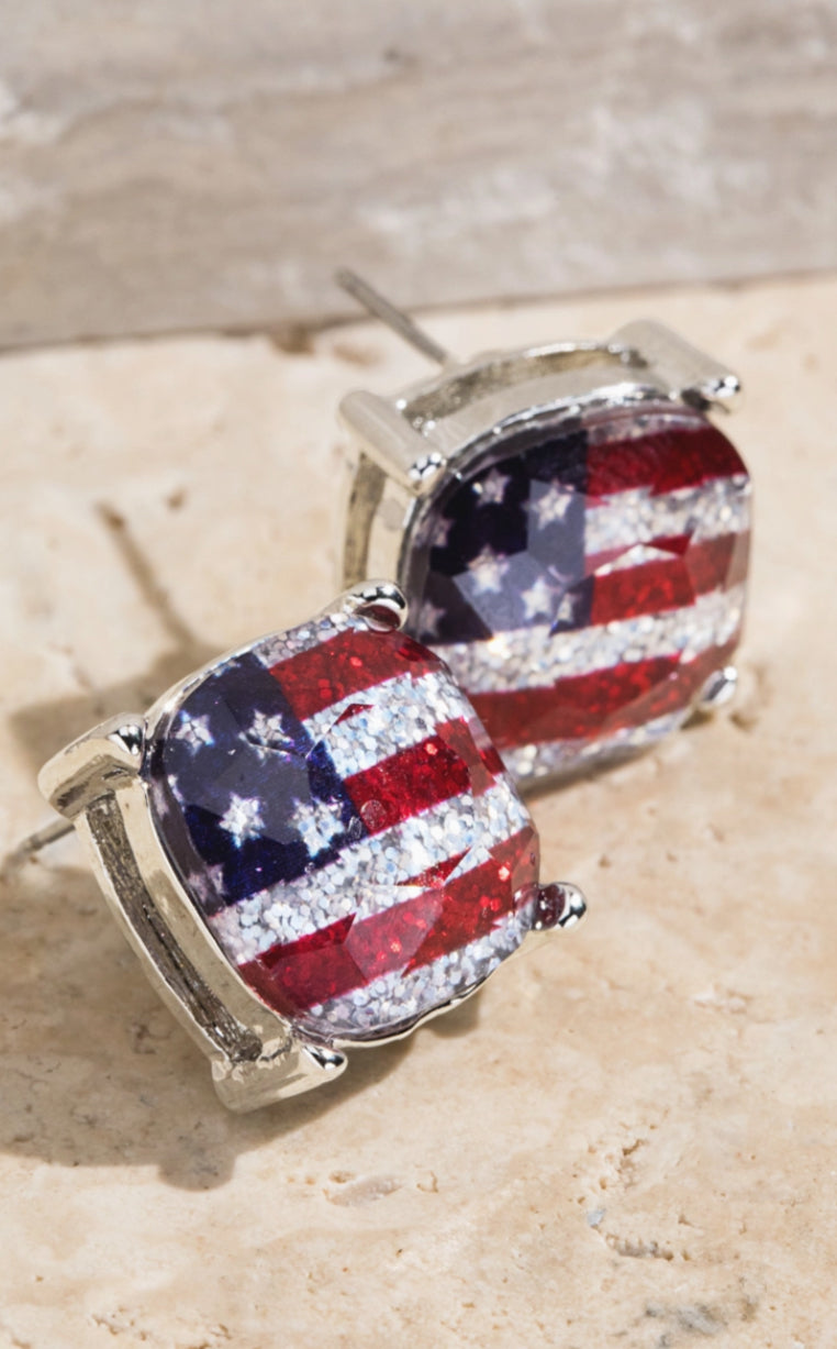 American Flag Stud Earrings