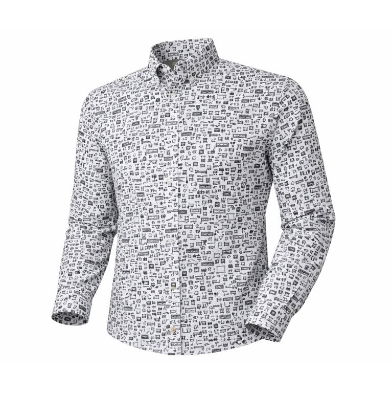 Long Sleeve Button Up Gameday Print Shirt