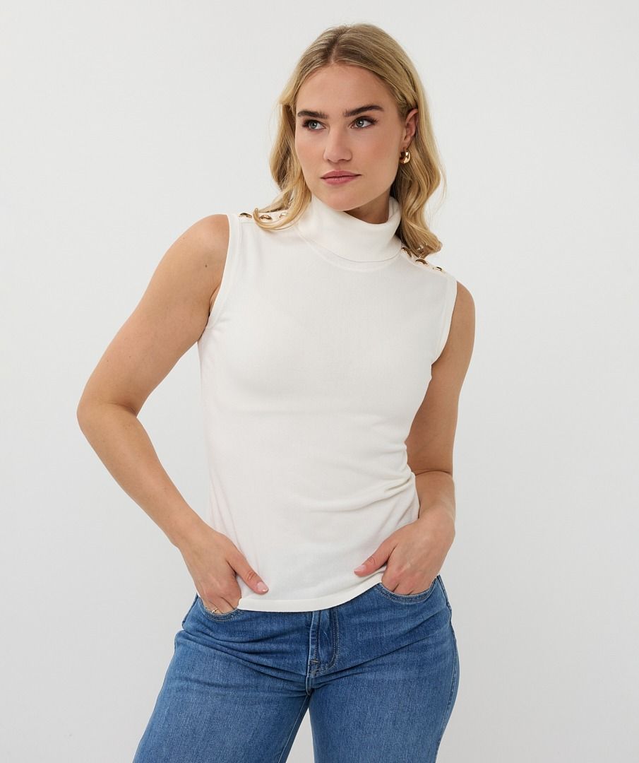Sleeveless Basic Knit Sweater