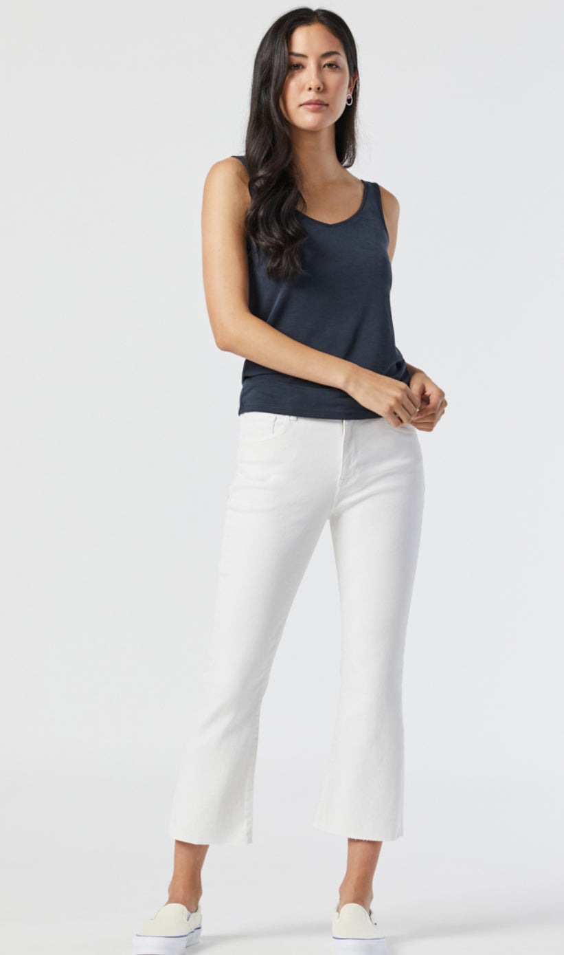 Anika Cropped Raw Hem Flare Jeans