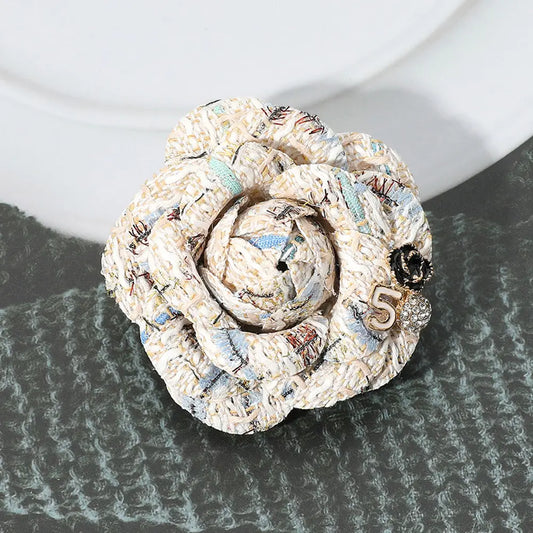 Flower Number Five Tweed Brooch