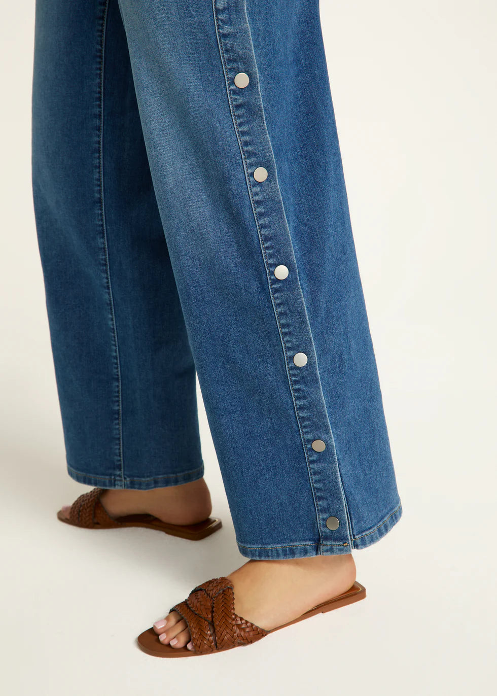 Olivia Snap Sides Wide Leg Jean