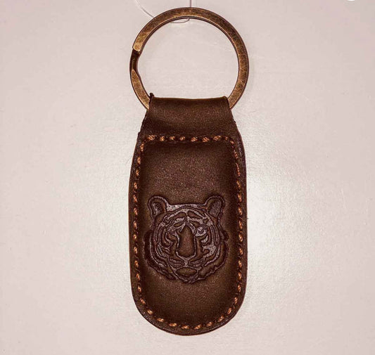 The Royal Standard Tiger Leather Embossed Keychain