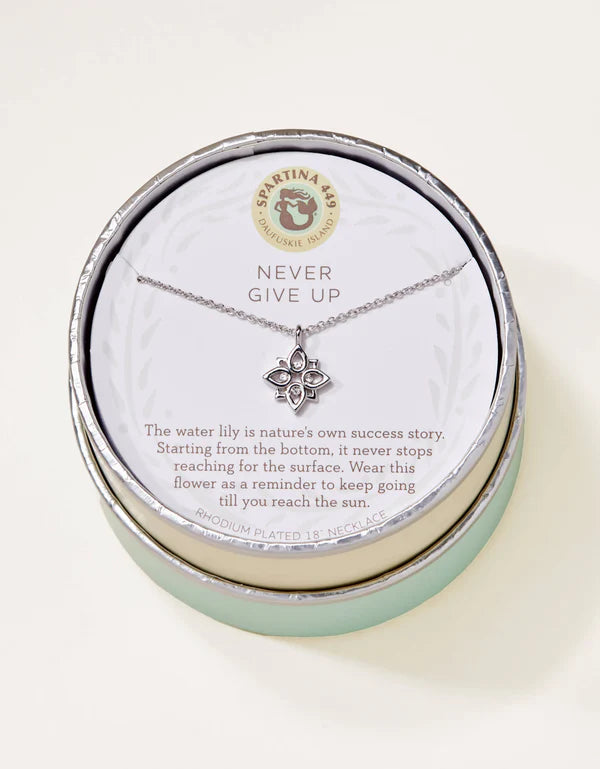 Sea La Vie Never Give Up/Lotus Necklace