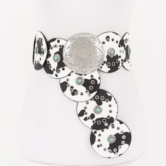 Faux Leather Disc Belt