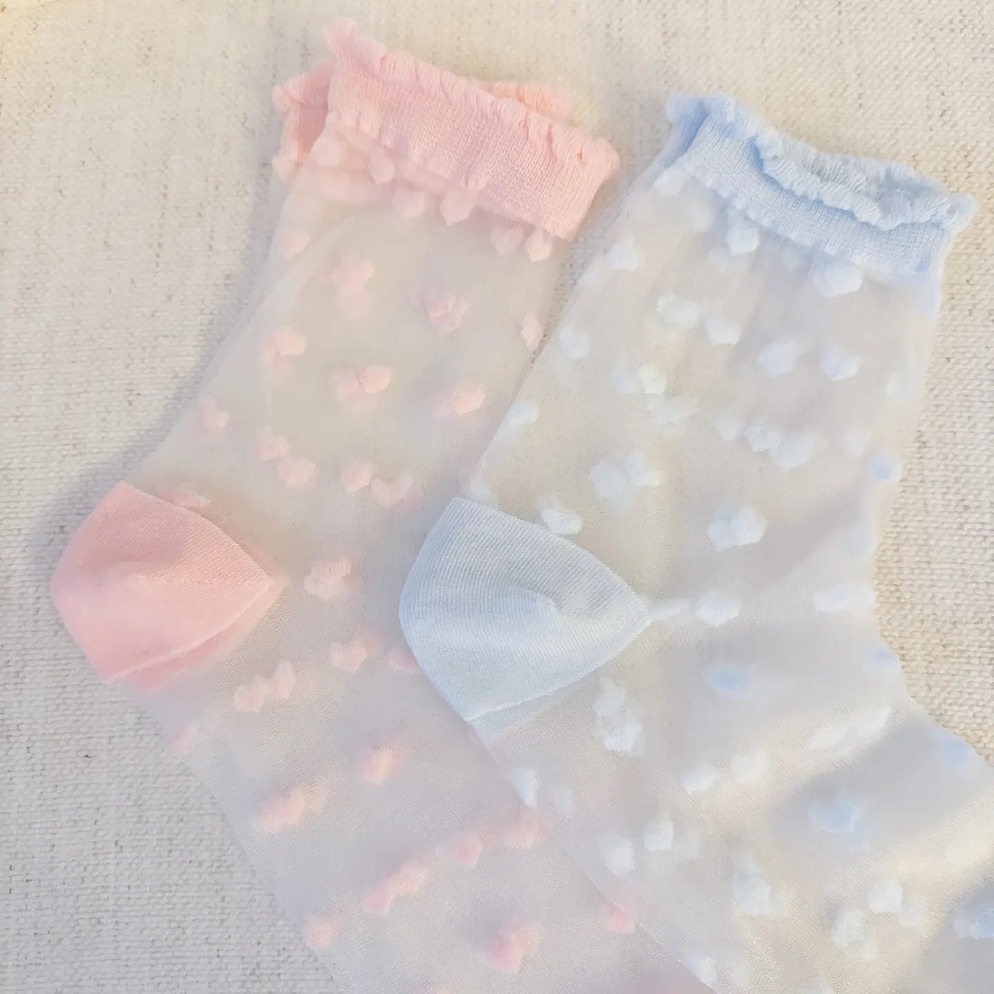 Sweet Hearts Sheer Socks Set of 2