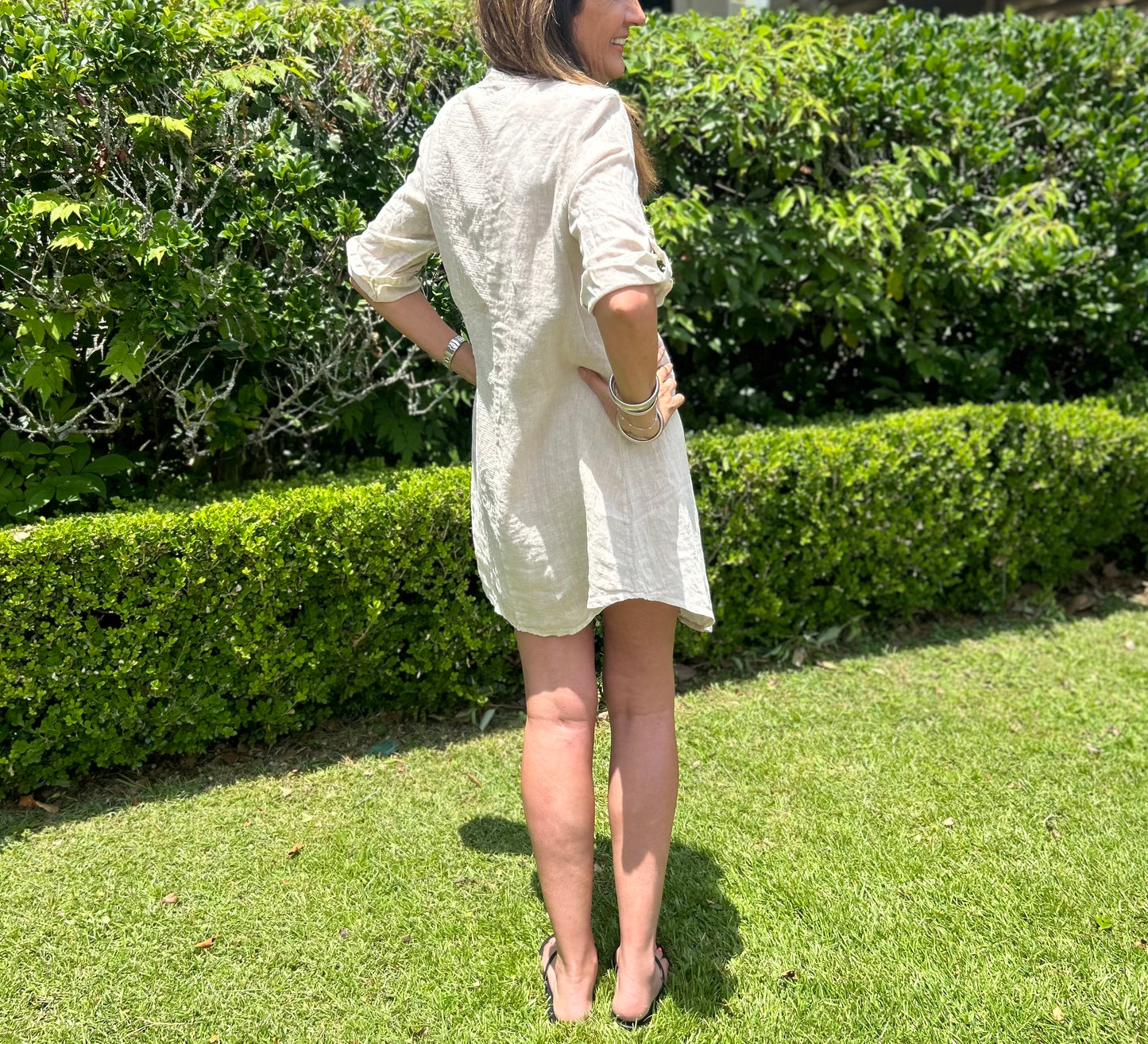 Sequin Linen Dress