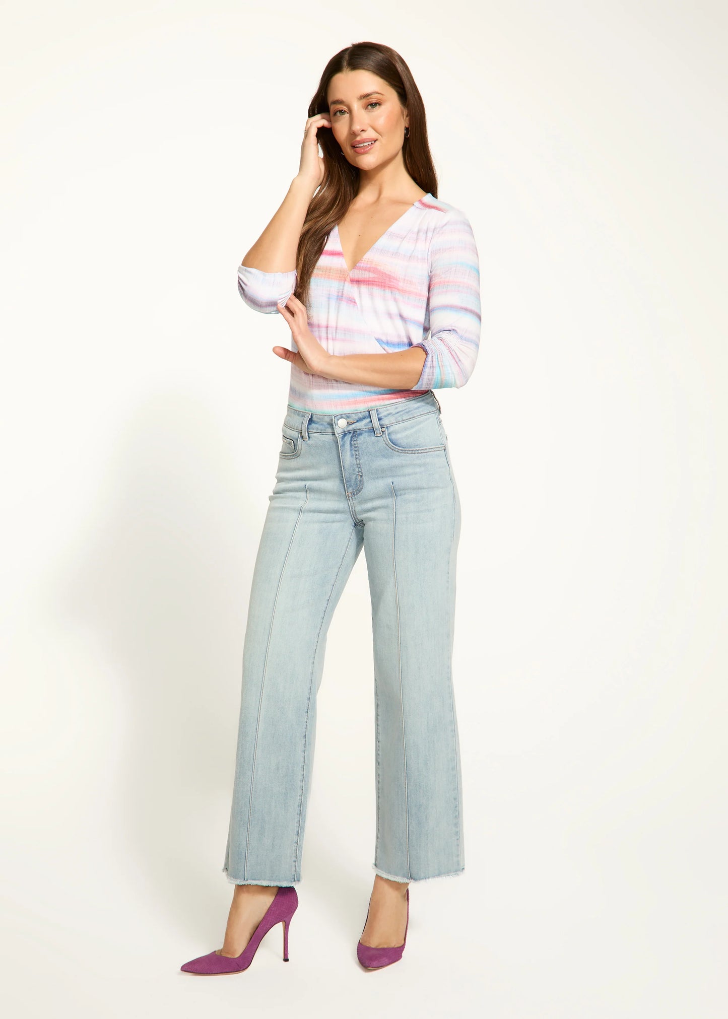 Olivia Wide Leg Pintuck Jean