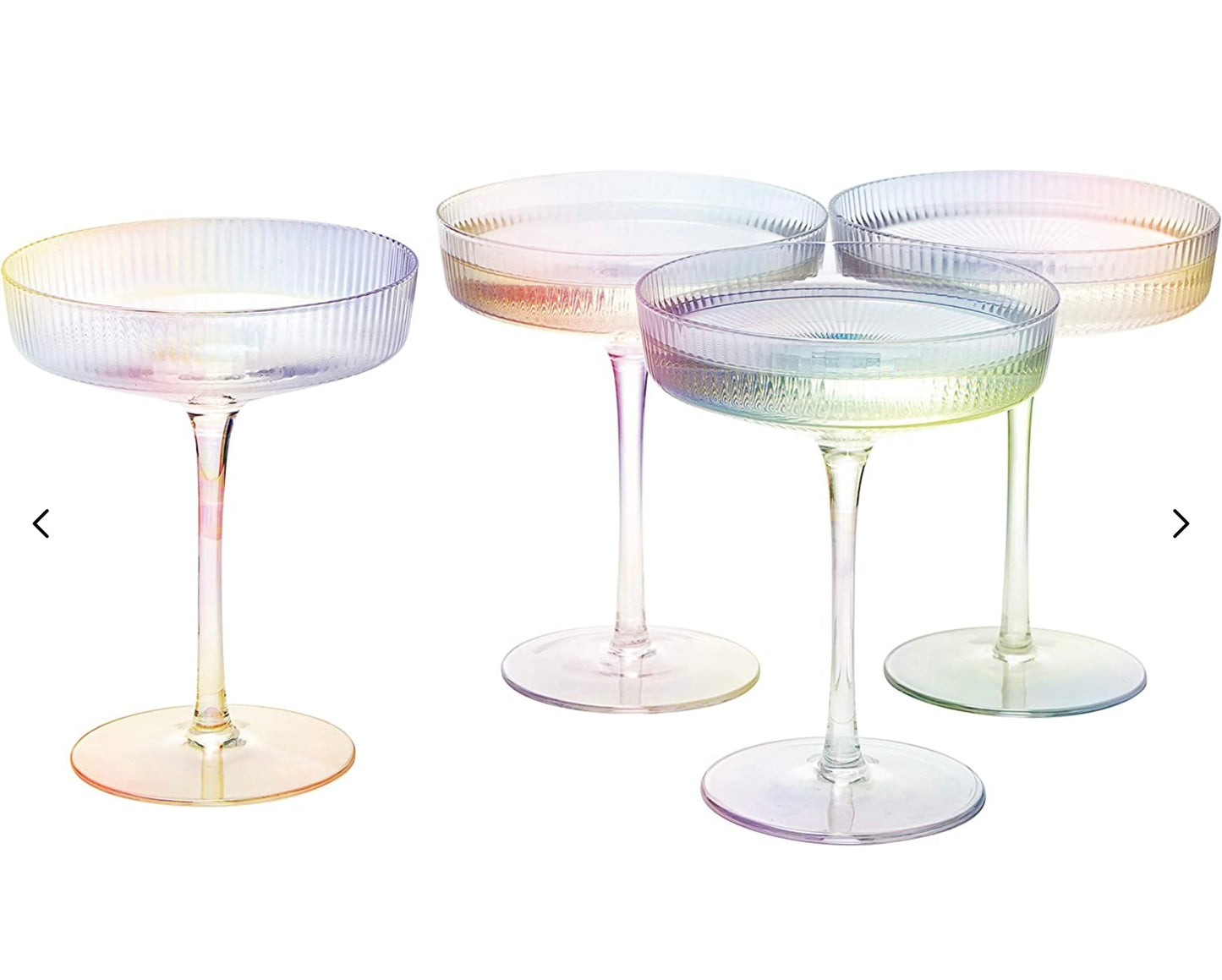 Ripple Ripped Champagne Coup- Set of 4