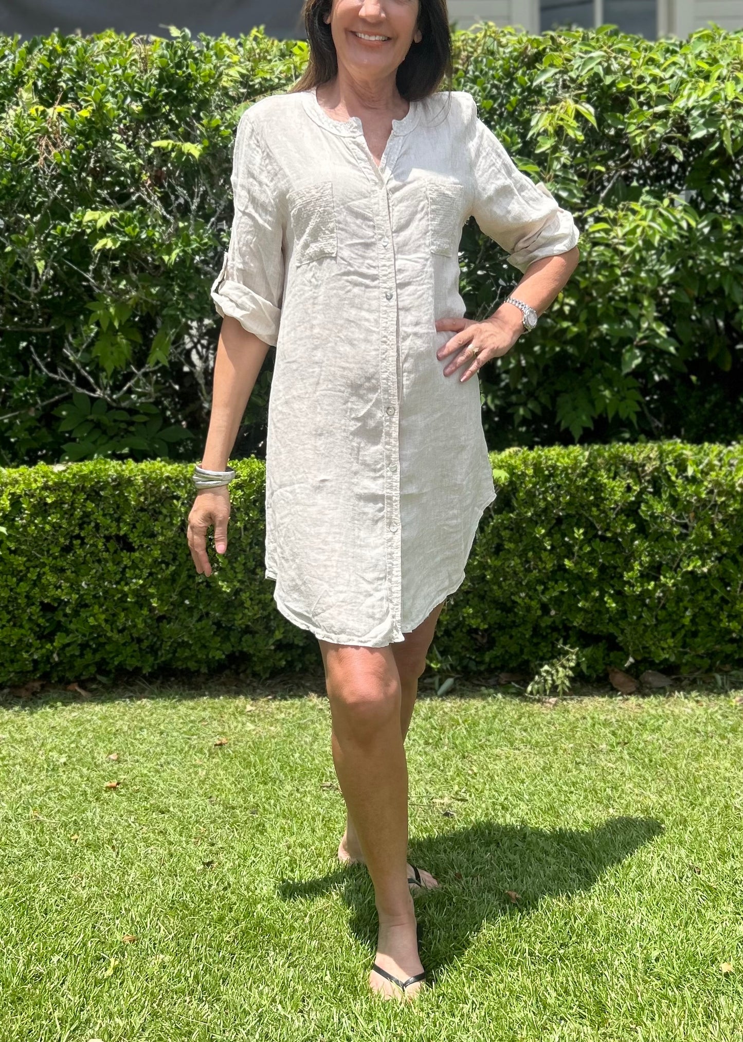 Sequin Linen Dress