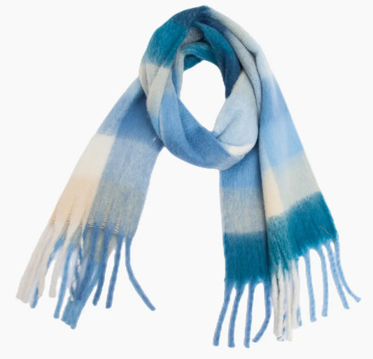 Chunky Plaid Fringe Scarf
