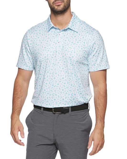 Sunnyvale Island Print Performance Polo