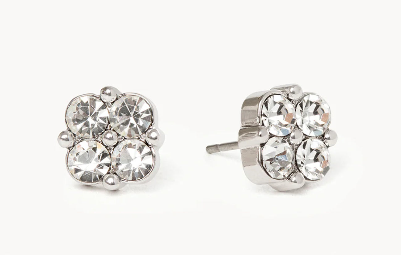 Sea La Vie Blessed/ Crystal Clover Stud Earrings