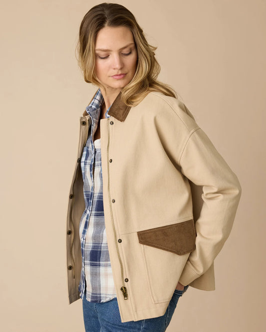 Blakely Twill Chore Jacket With Cord Collar