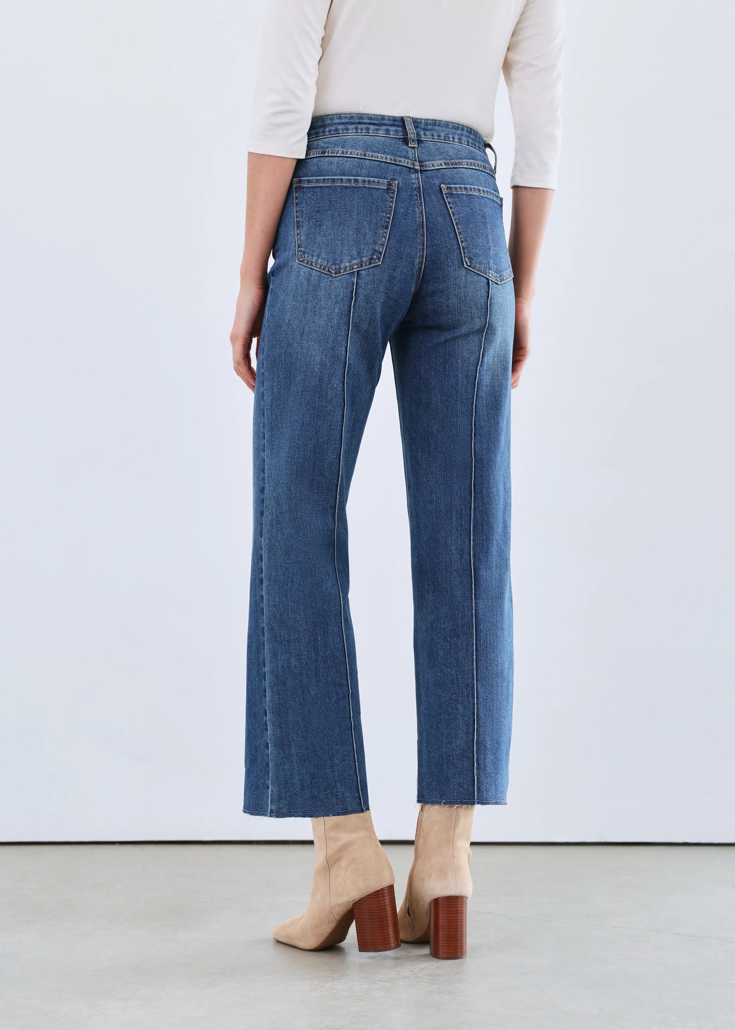 Olivia Wide Leg Pintuck Jean