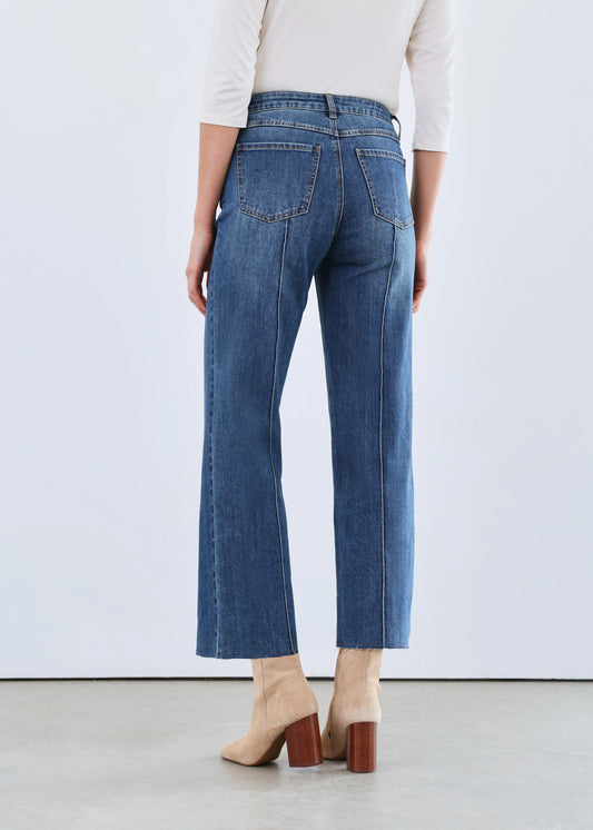 Olivia Wide Leg Pintuck Jean