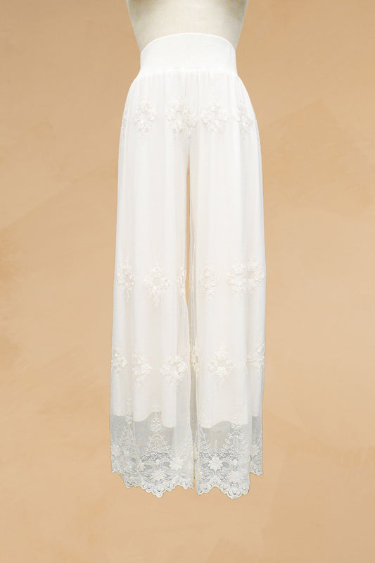 Embroidered Net Palazzo Pant