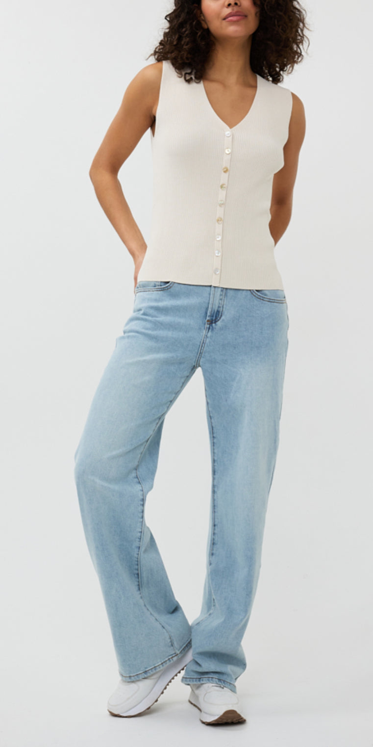 Button Rib Jacket Short Sleeve Rib Vest With Buttons – The Chiffarobe