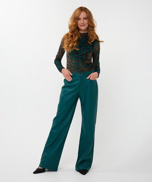 Wide Leg Pleather Pant
