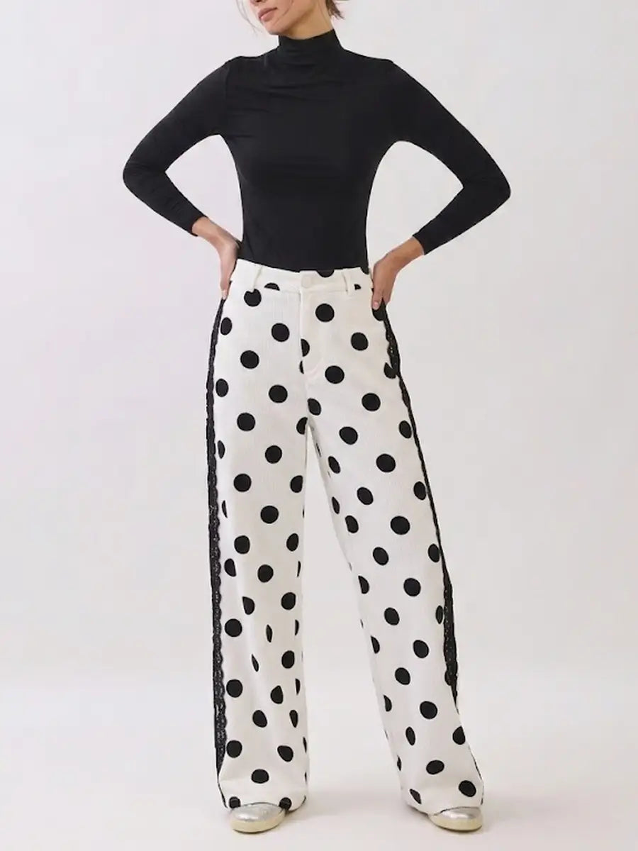 Polka Dot Wide Leg Pants