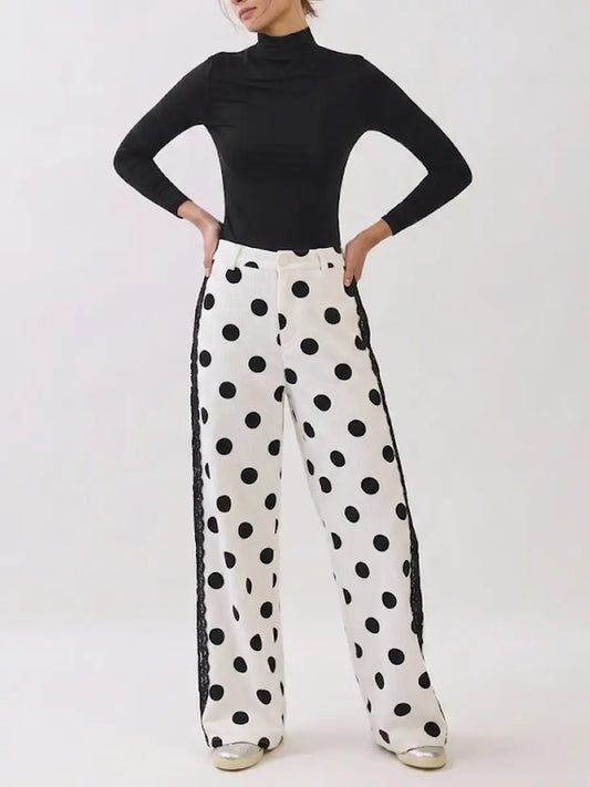 Polka Dot Wide Leg Pants