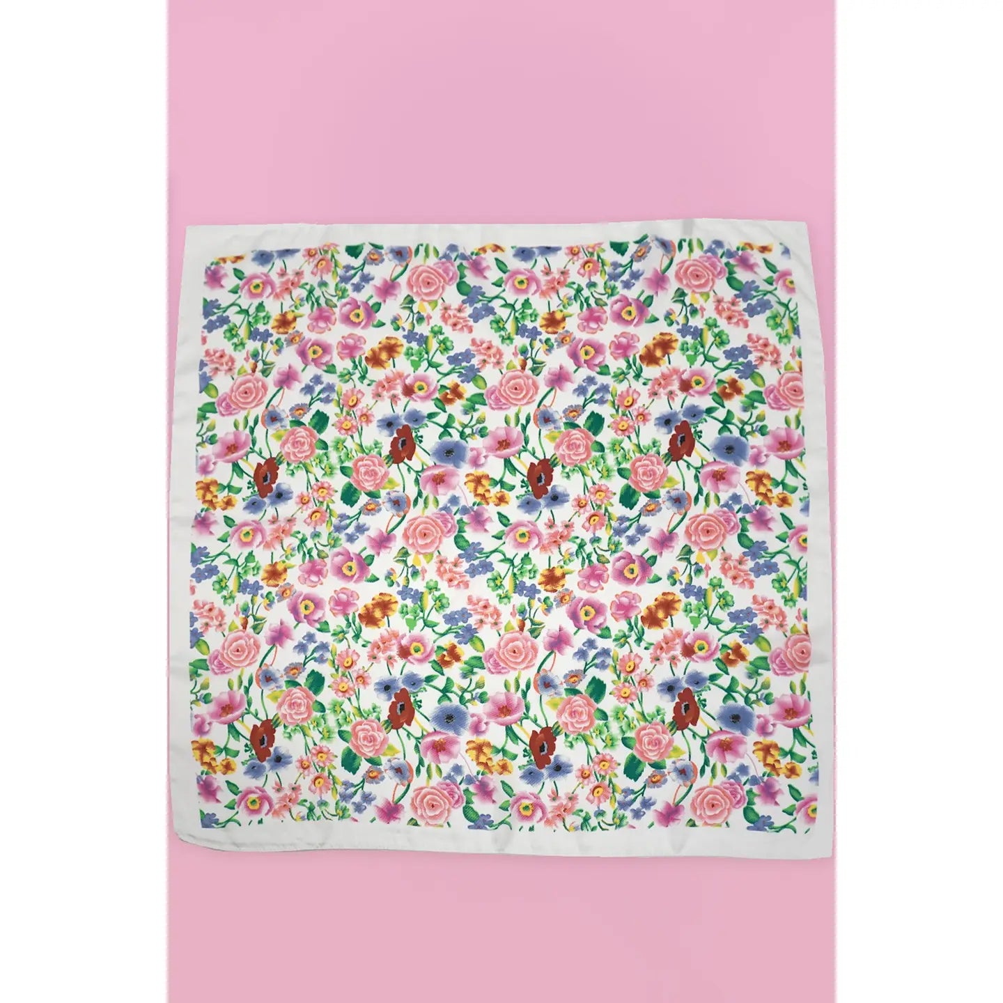 Large Floral Print Bandana Scarf