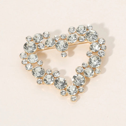 Stone Embellished Heart Brooch