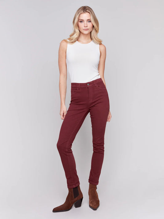 Slim Leg Regular Rise Cuff Hem Jeans