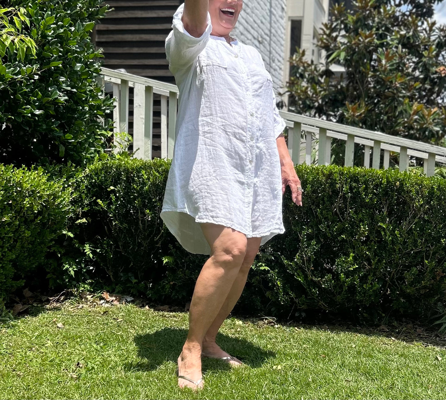 Sequin Linen Dress