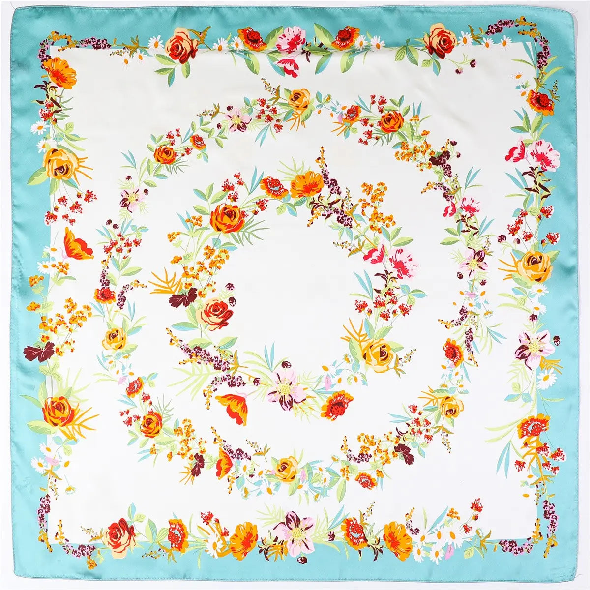 Spring Meadow Floral Silk-Feel Scarf |