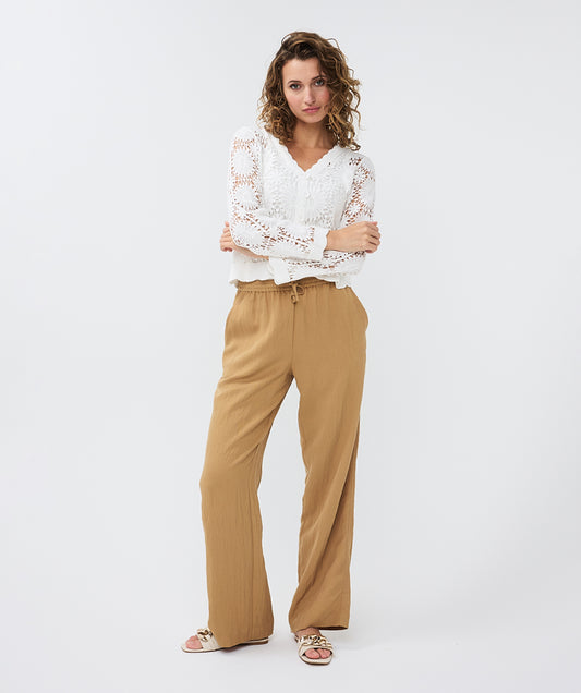 Wide Leg Linen Trousers