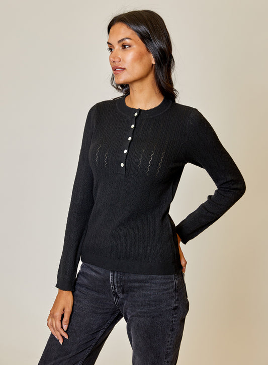Long Sleeve Henley Sweater