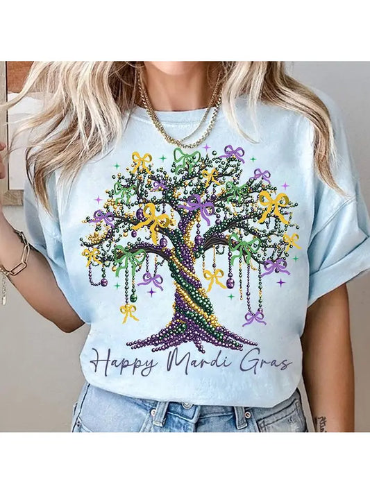 Coquette Mardi Gras Tree T-Shirt