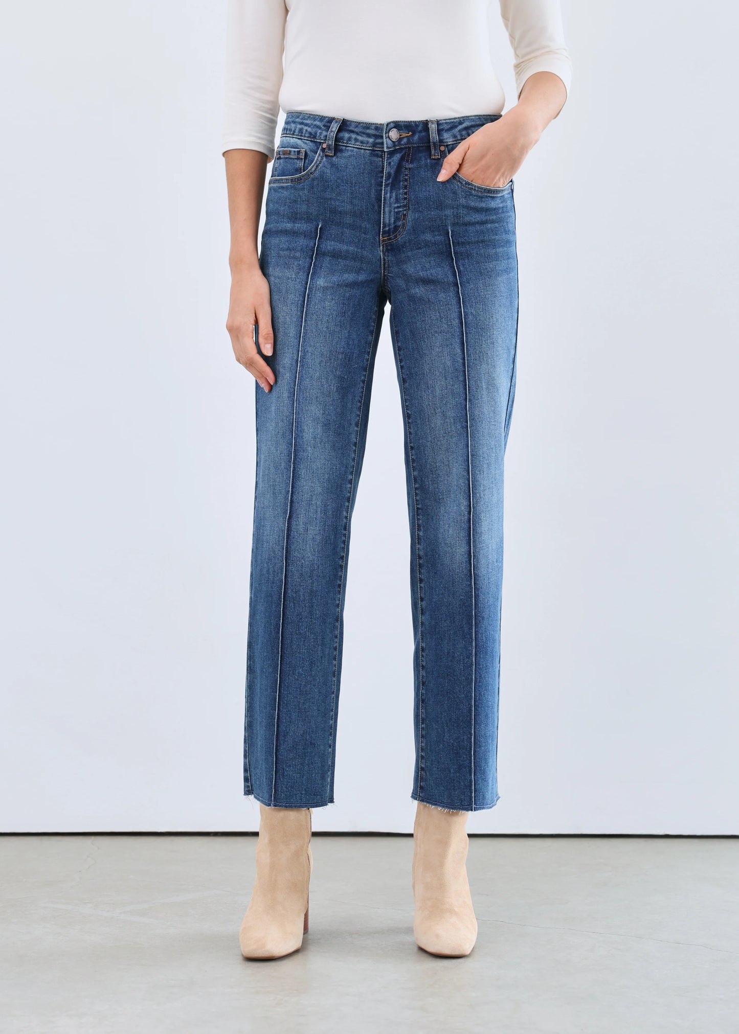 Olivia Wide Leg Pintuck Jean
