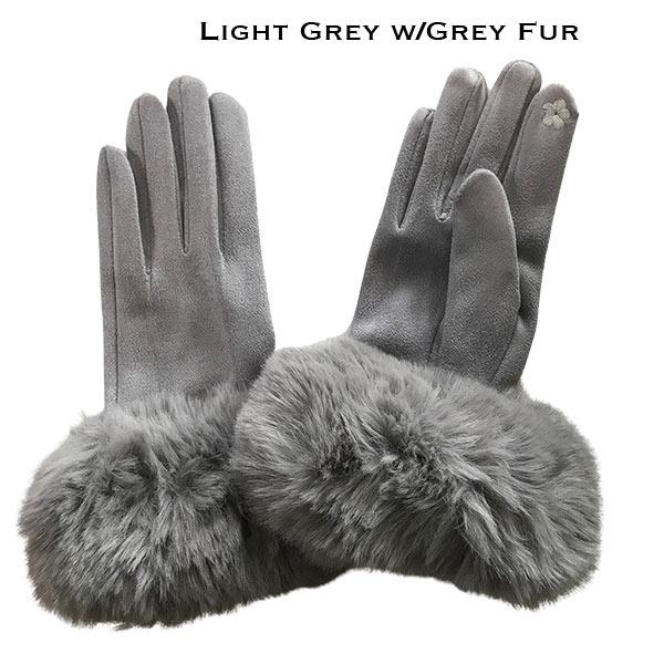Faux Rabbit Trim Gloves