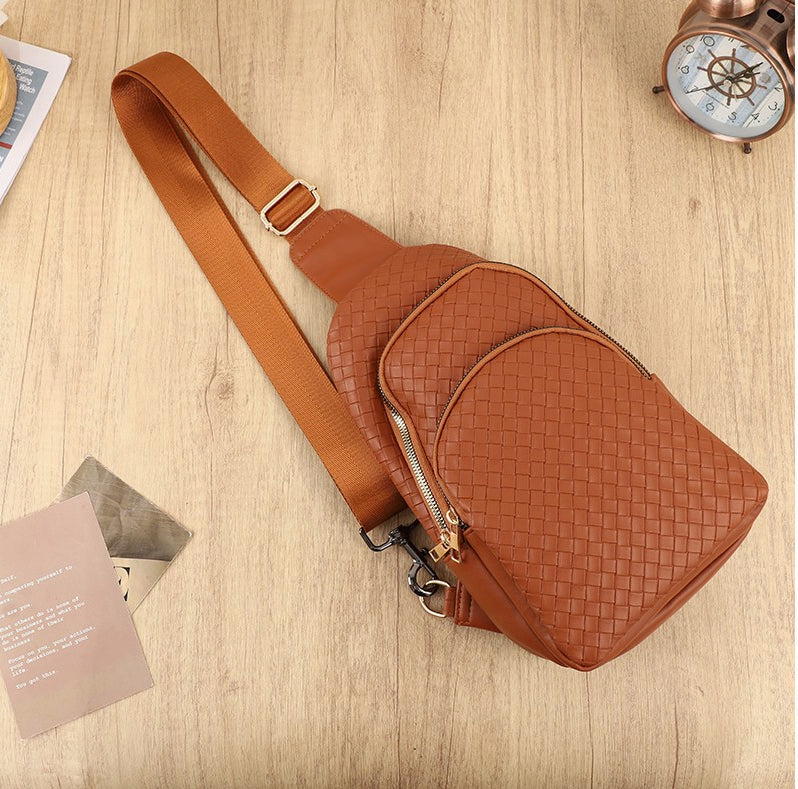 Braided Weave Vegan Sling Crossbody