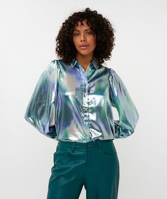 Button Up Vibrant Blouse